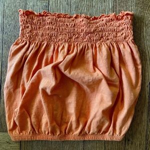 t.la gathered tube top anthropologie, XS orange